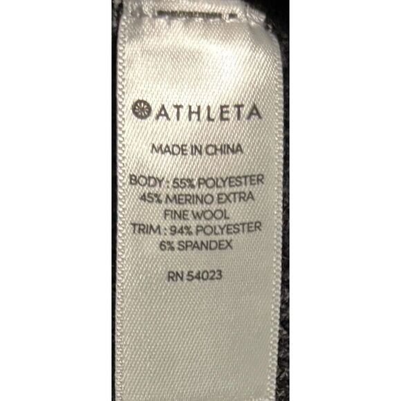 Athleta Mesa Hybrid Sweater Dress Turtleneck Wool Size Small Black Minimalist - Picture 8 of 10